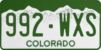 CO license plate 992WXS