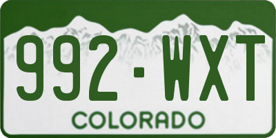 CO license plate 992WXT
