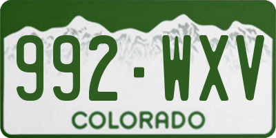 CO license plate 992WXV