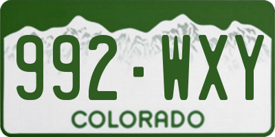 CO license plate 992WXY