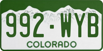 CO license plate 992WYB