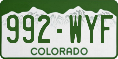 CO license plate 992WYF