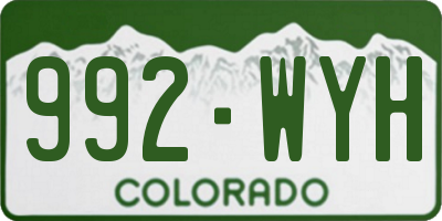 CO license plate 992WYH