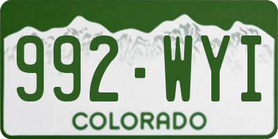 CO license plate 992WYI