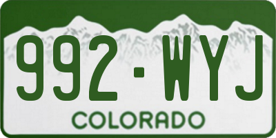 CO license plate 992WYJ