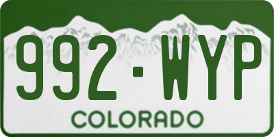 CO license plate 992WYP