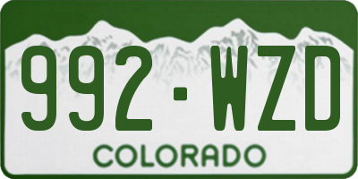 CO license plate 992WZD