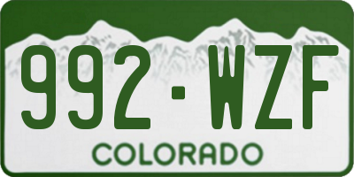 CO license plate 992WZF