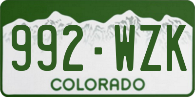 CO license plate 992WZK