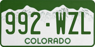CO license plate 992WZL