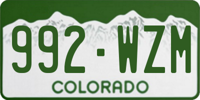 CO license plate 992WZM