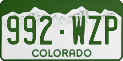 CO license plate 992WZP