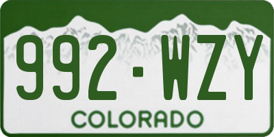 CO license plate 992WZY