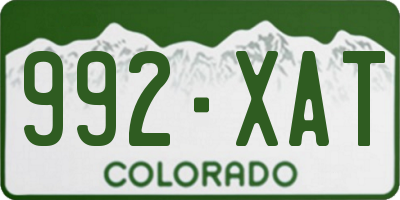 CO license plate 992XAT
