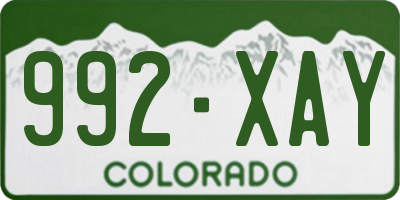 CO license plate 992XAY
