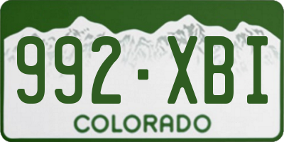 CO license plate 992XBI