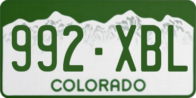CO license plate 992XBL