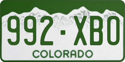 CO license plate 992XBO