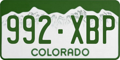 CO license plate 992XBP