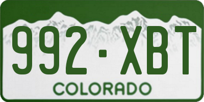 CO license plate 992XBT