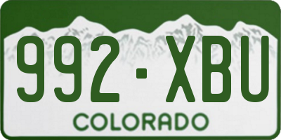 CO license plate 992XBU
