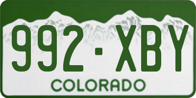 CO license plate 992XBY