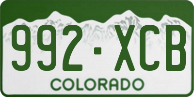CO license plate 992XCB