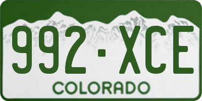 CO license plate 992XCE