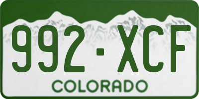 CO license plate 992XCF