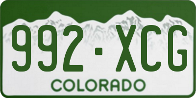 CO license plate 992XCG