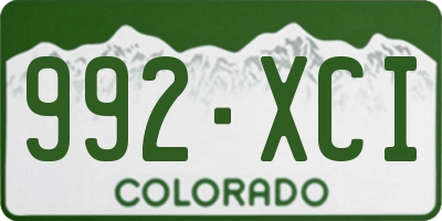 CO license plate 992XCI