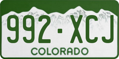 CO license plate 992XCJ