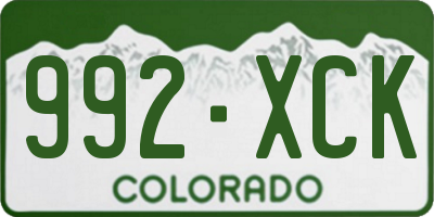 CO license plate 992XCK