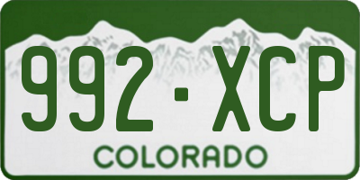 CO license plate 992XCP
