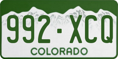 CO license plate 992XCQ