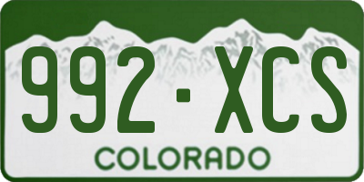 CO license plate 992XCS