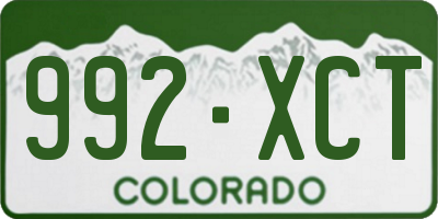 CO license plate 992XCT