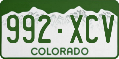 CO license plate 992XCV