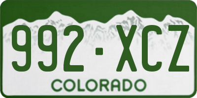 CO license plate 992XCZ