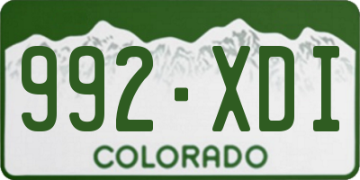 CO license plate 992XDI
