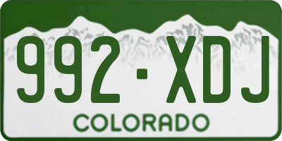 CO license plate 992XDJ