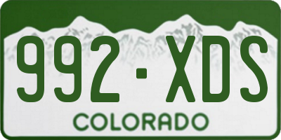 CO license plate 992XDS
