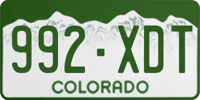 CO license plate 992XDT