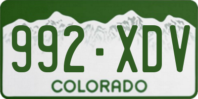 CO license plate 992XDV