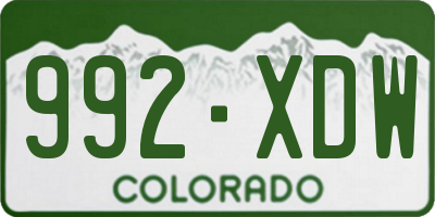 CO license plate 992XDW