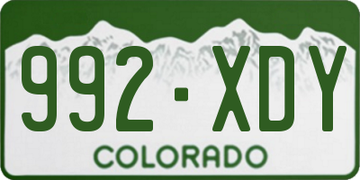 CO license plate 992XDY