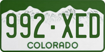 CO license plate 992XED