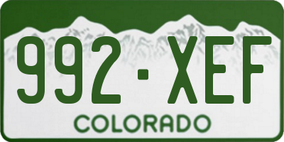 CO license plate 992XEF