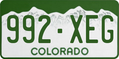 CO license plate 992XEG