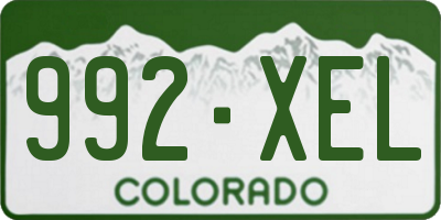 CO license plate 992XEL